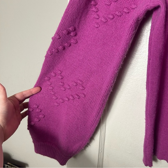 Splendid Cashmere Blend Smitten Heart Knit Bubble knit Pink Pullover L - Picture 8 of 11